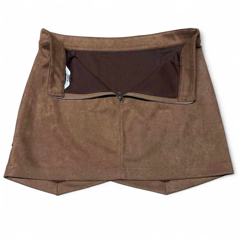 BB Dakota Steve Madden Women’s Faux Suede Mini Skirt Camel Brown Size 12 - Picture 3 of 7